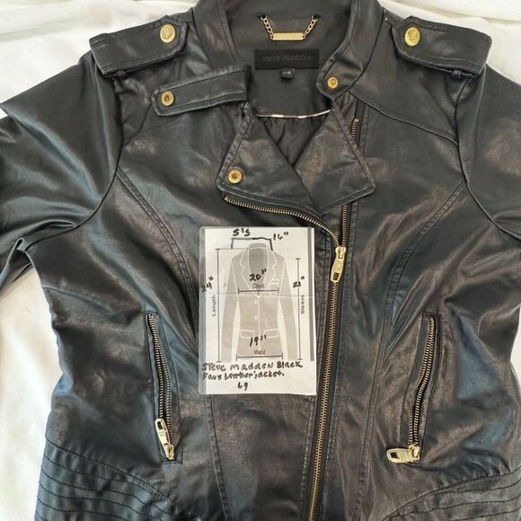 Steve Madden fringe Faux Leather Jacket Size Large - Picture 14 of 14
